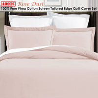 Thumbnail for Grand Aterlier Pima Cotton Rose Dust Quilt Cover Set King