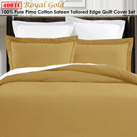 Thumbnail for Grand Aterlier Pima Cotton Royal Gold Quilt Cover Set King