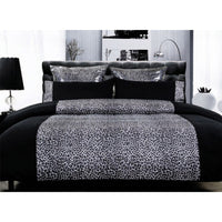 Thumbnail for Big Sleep LEOPARD Quilt Cover Set Black Single