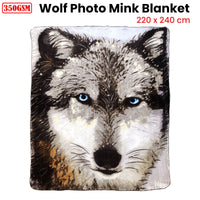 Thumbnail for J.Elliot Home 350gsm Wolf Photo Mink Blanket