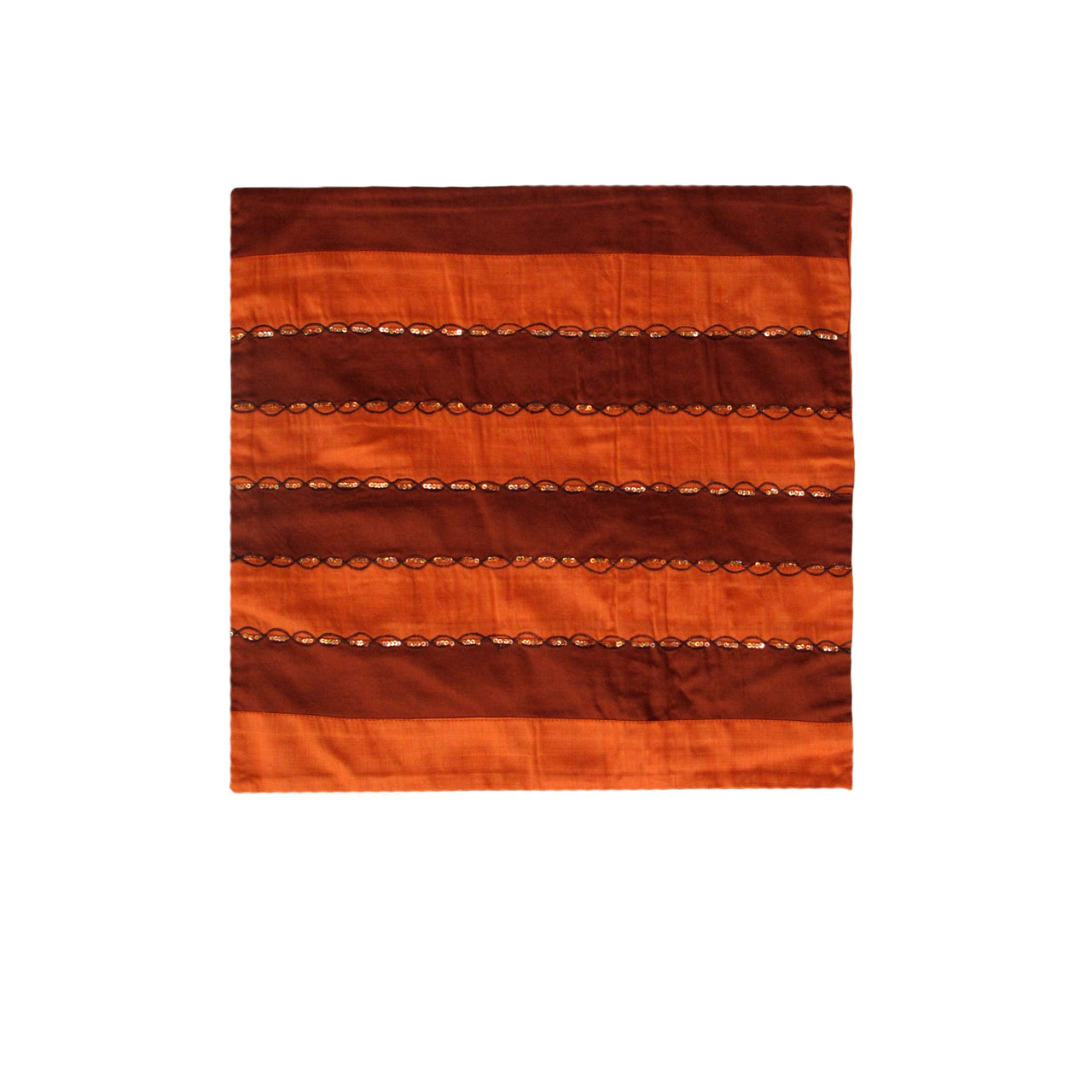 IDC Homewares Ayra Sequined Embroidered Cushion Cover Burnt Orange