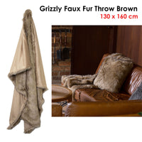 Thumbnail for J.Elliot Home Grizzly Brown Faux Fur Throw