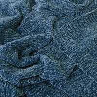 Thumbnail for J Elliot Home Leslie Chenille Throw 130 x 160 cm Steel Blue