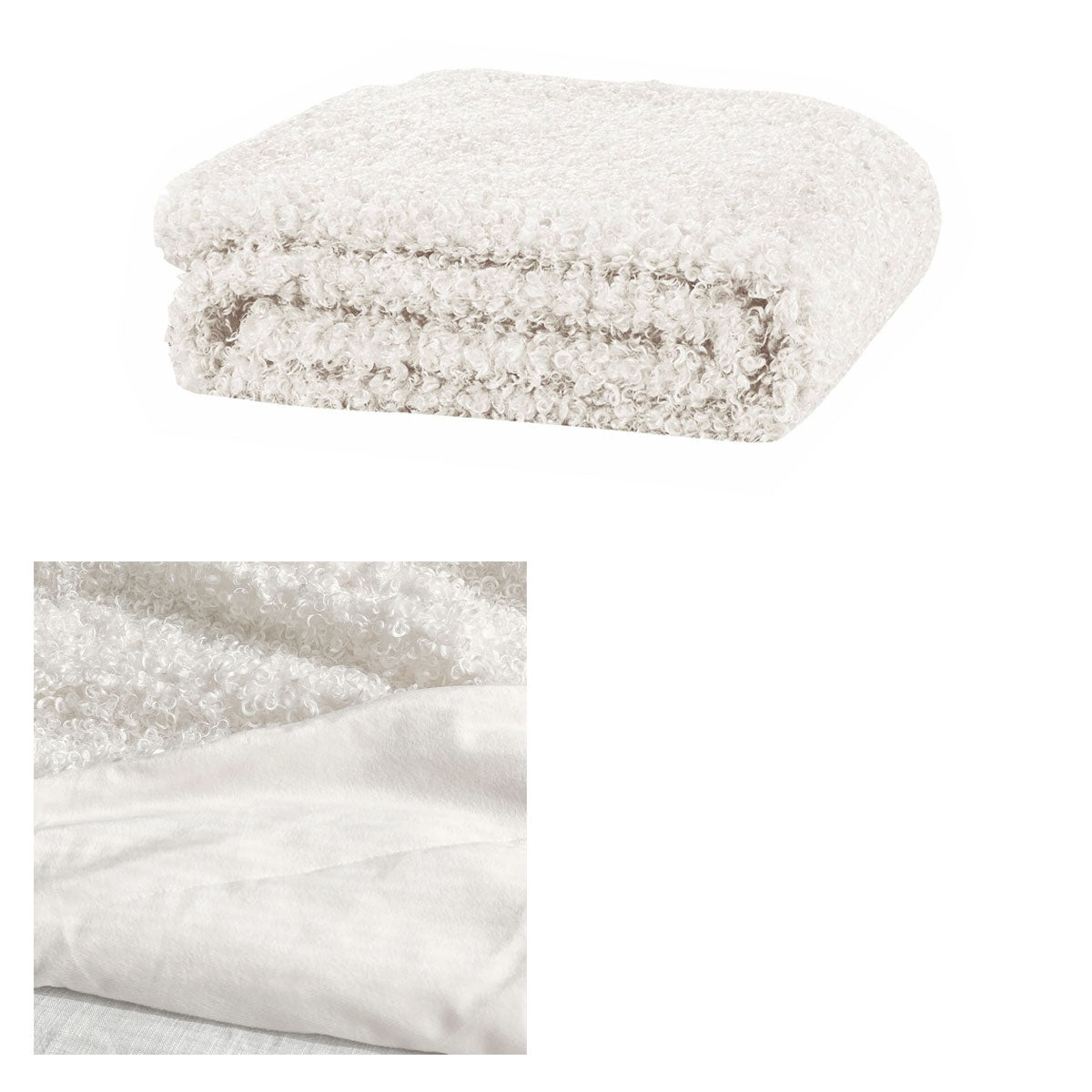 J.Elliot Home Lyla Faux Sheep Fur Throw Rug Ivory