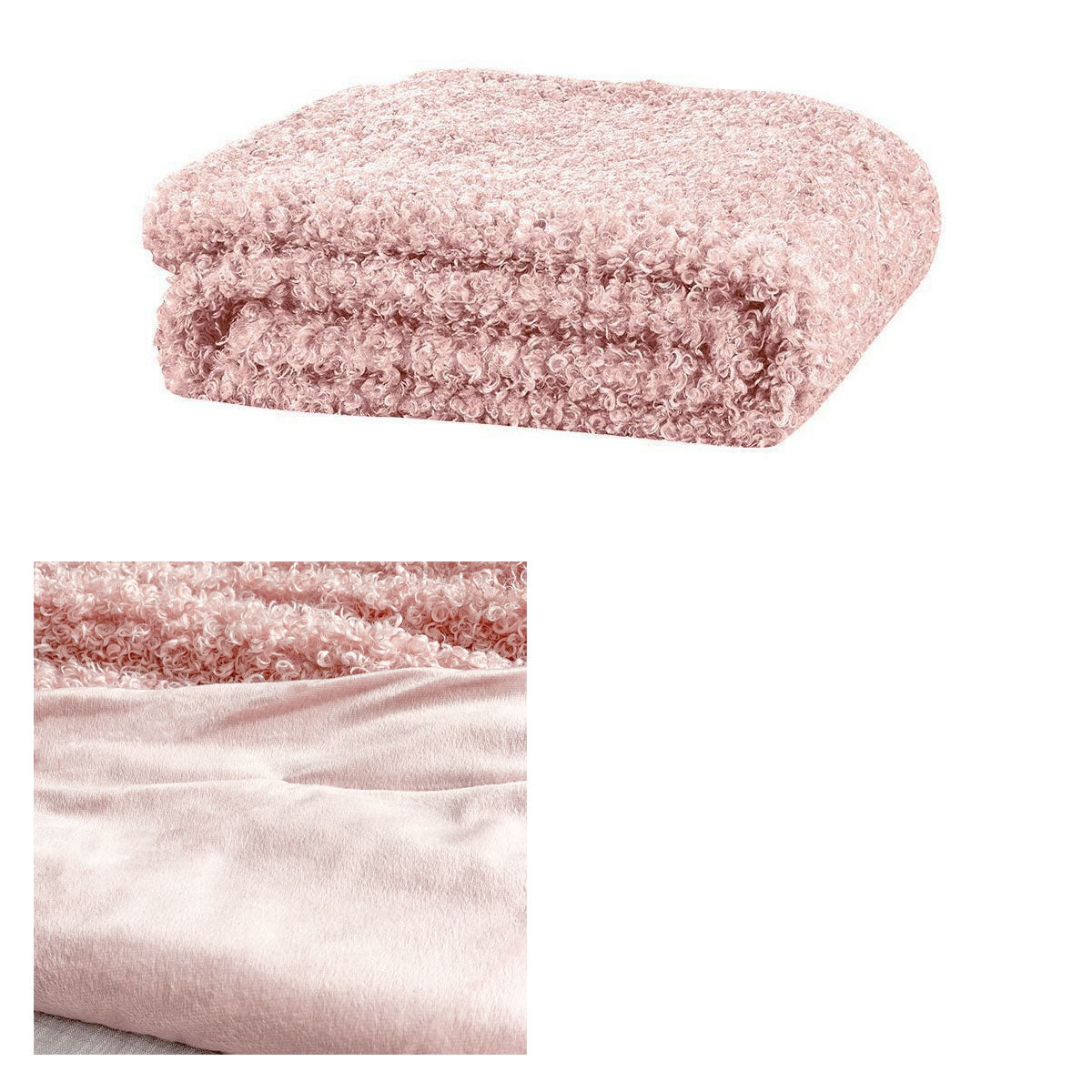 J.Elliot Home Lyla Faux Sheep Fur Throw Rug Peach