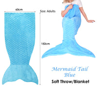 Thumbnail for Mermaid Tail Blue Soft Blanket Throw