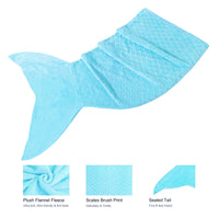 Thumbnail for Mermaid Tail Blue Soft Blanket Throw