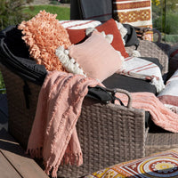 Thumbnail for J Elliot Home Zen Luxury Fringe Throw 130 x 160cm Clay Pink