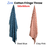 Thumbnail for J Elliot Home Zen Luxury Fringe Throw 130 x 160cm Clay Pink