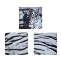 Thumbnail for Just Home Set of 3 Printed Blue Eyes Stripes Tiger Wall Canvas