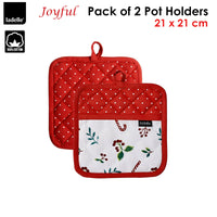 Thumbnail for Ladelle Joyful Red Set of 2 Pot Holders 21 x 21 cm