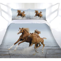 Thumbnail for Just Home Frolicking Horse Quilt Cover Set Queen