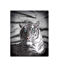 Thumbnail for Just Home Blue Eyes Stripes Tiger Polar Fleece Throw Rug