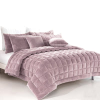 Thumbnail for Alastairs Augusta Faux Mink Quilt / Comforter Set Blush King