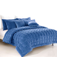 Thumbnail for Alastairs Augusta Faux Mink Quilt / Comforter Set Denim King