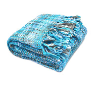 Thumbnail for Rans Oslo Knitted Weave Throw 127x152cm - Aqua Marine