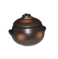 Thumbnail for Japanese Yorozufuru-sho Brown Donabe Chestnut 3# Rice Clay Pot  - Made in Japan - 1.7L