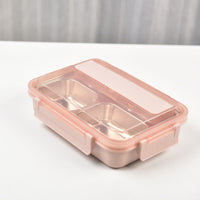 Thumbnail for Kylin 304 Stainless Steel 4 Divided Simple Lunch Box with a cultery set - Pink