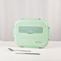 Thumbnail for Kylin 304 Stainless Steel 5 Divided Smile Small Lunch Box With Soup Pot - Green