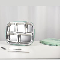 Thumbnail for Kylin 304 Stainless Steel 5 Divided Smile Large Lunch Box With Soup Pot - Green