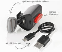 Thumbnail for FischerBicycle Rear Light with 360 Floor Light for More Visibility and Protection, Rechargeable Battery