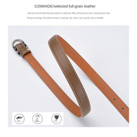 Thumbnail for Luxury Top Layer Cow Leather Belt Women's Simple Decorative Jeans Belt Versatile Fashion Thin Belt