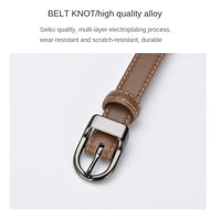 Thumbnail for Luxury Top Layer Cow Leather Belt Women's Simple Decorative Jeans Belt Versatile Fashion Thin Belt