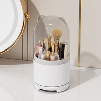 Thumbnail for 360° Rotating Makeup Brush Bucket Transparent Dust-proof Cosmetic Storage Box(White)