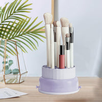 Thumbnail for 3 In 1 Makeup Brushes Cleaner Sponge Brush Washing Box Makeup Brush Drying Basket(Light Purple)