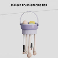 Thumbnail for 3 In 1 Makeup Brushes Cleaner Sponge Brush Washing Box Makeup Brush Drying Basket(Light Purple)