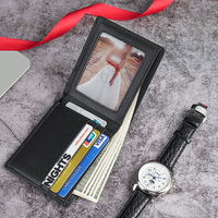 Thumbnail for 100% Genuine Leather Men's Wallet RFID Blocking Card Holder Bifold and Long Wallets