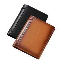 Thumbnail for 100% Genuine Leather Men's Wallet RFID Blocking Card Holder Bifold and Long Wallets