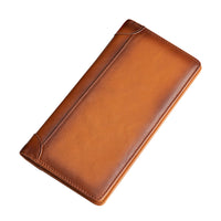 Thumbnail for 100% Genuine Leather Men's Wallet RFID Blocking Card Holder Bifold and Long Wallets