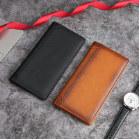 Thumbnail for 100% Genuine Leather Men's Wallet RFID Blocking Card Holder Bifold and Long Wallets