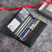 Thumbnail for 100% Genuine Leather Men's Wallet RFID Blocking Card Holder Bifold and Long Wallets