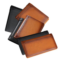 Thumbnail for 100% Genuine Leather Men's Wallet RFID Blocking Card Holder Bifold and Long Wallets