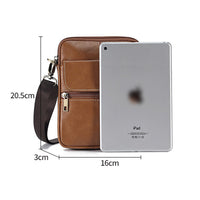 Thumbnail for Genuine leather men's crossbody bag oiled wax leather Satchel Crossbody Bag