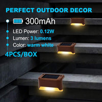 Thumbnail for 4 Pack SolarPower Deck Lights Outdoor Step Lights Waterproof LED lights