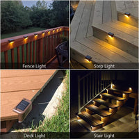 Thumbnail for 4 Pack SolarPower Deck Lights Outdoor Step Lights Waterproof LED lights