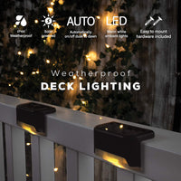 Thumbnail for 4 Pack SolarPower Deck Lights Outdoor Step Lights Waterproof LED lights