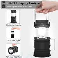 Thumbnail for LED Camping Lamp Solar Powered Rechargeable USB Torch Waterproof Emergency Light Lantern