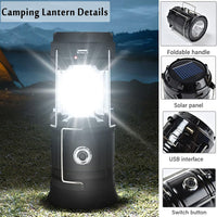 Thumbnail for LED Camping Lamp Solar Powered Rechargeable USB Torch Waterproof Emergency Light Lantern