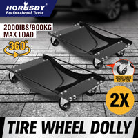 Thumbnail for 2-Piece Wheel Dolly Car Positioning Jack 450kg Vehicle Mover Transporter Trolley