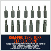 Thumbnail for 14Pc Torx Key Bit Set Tamper Proof Star Wrench Bits T5-T40 Socket Adapter S2 New