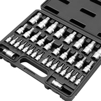 Thumbnail for 36-Piece Hex Bit Socket Set, SAE and Metric Sizes, S2 Steel Hex Bits, Chrome Vanadium Steel Sockets and Adapters with Storage Case