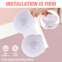 Thumbnail for White Double Cat Bowl Pet Bowls Stand Dog Elevated Feeder Food Water Raised Lifted