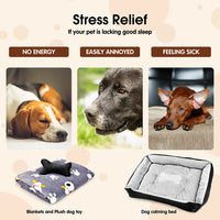 Thumbnail for Vaka Navy Dog Bed Pet Cat Calming Floor Mat Sleeping Cave Washable Extra Large 29706
