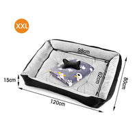 Thumbnail for Vaka Navy Dog Bed Pet Cat Calming Floor Mat Sleeping Cave Washable Extra Large 29706