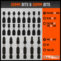 Thumbnail for 26Pc Impact Screwdriver Bit Set Magnetic Drill Bit Holder Quick Release Drilling