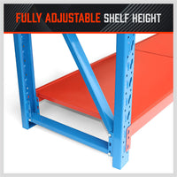 Thumbnail for 2mx2m Steel Racks Shelves Garage Storage Warehouse Tyre Shelving 1000 Capacity